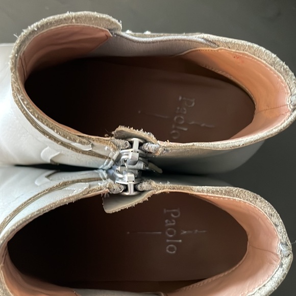 Linea Paolo Grey Leather Wedges - Picture 3 of 6